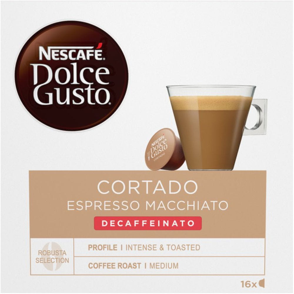NESCAFÉ Dolce Gusto Cortado Decaffeinato - kávové kapsule - 16 ks